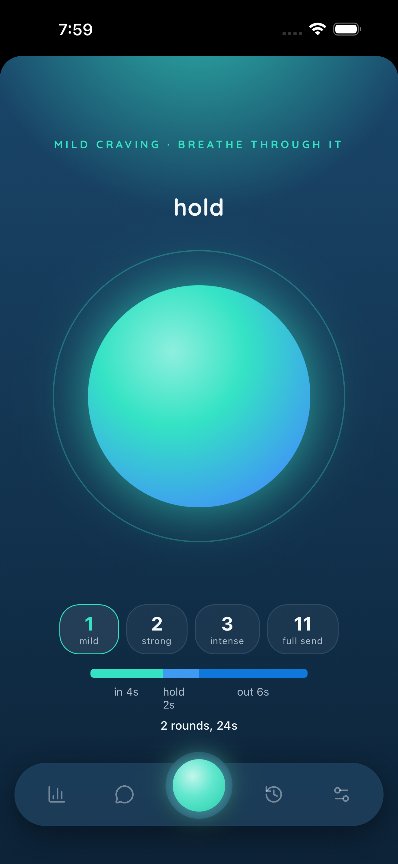 Smokeless breathe-through-a-craving screen